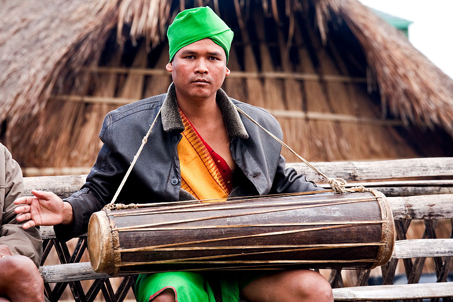  Dimasa tribesman playing the mridanga, or is popularly known as khol